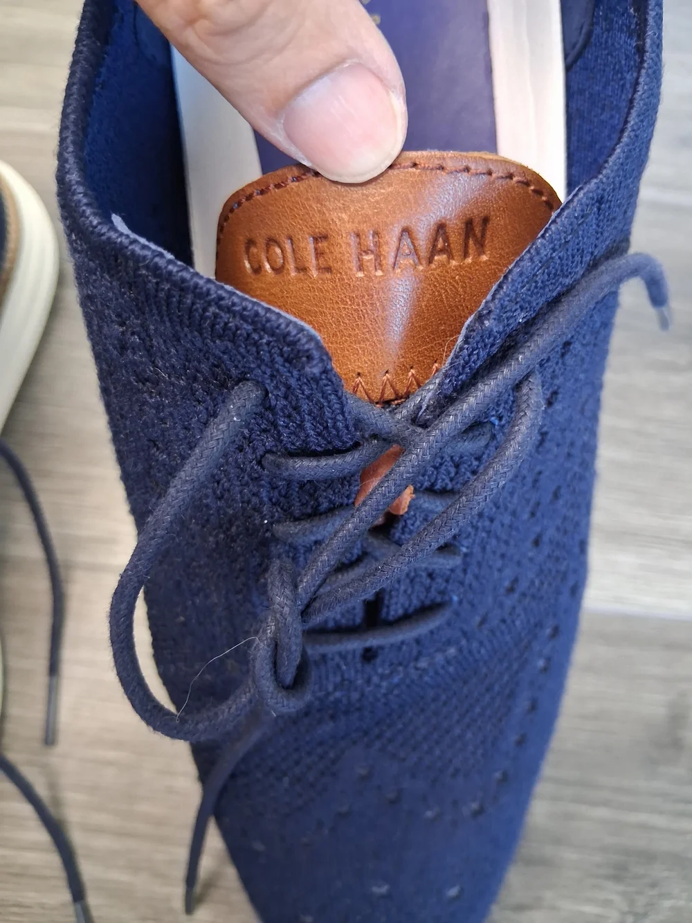 Cole Haan ØriginalGrand Stitchlite Oxford Shoes Men's 9M Navy Knit Wingtip Casua